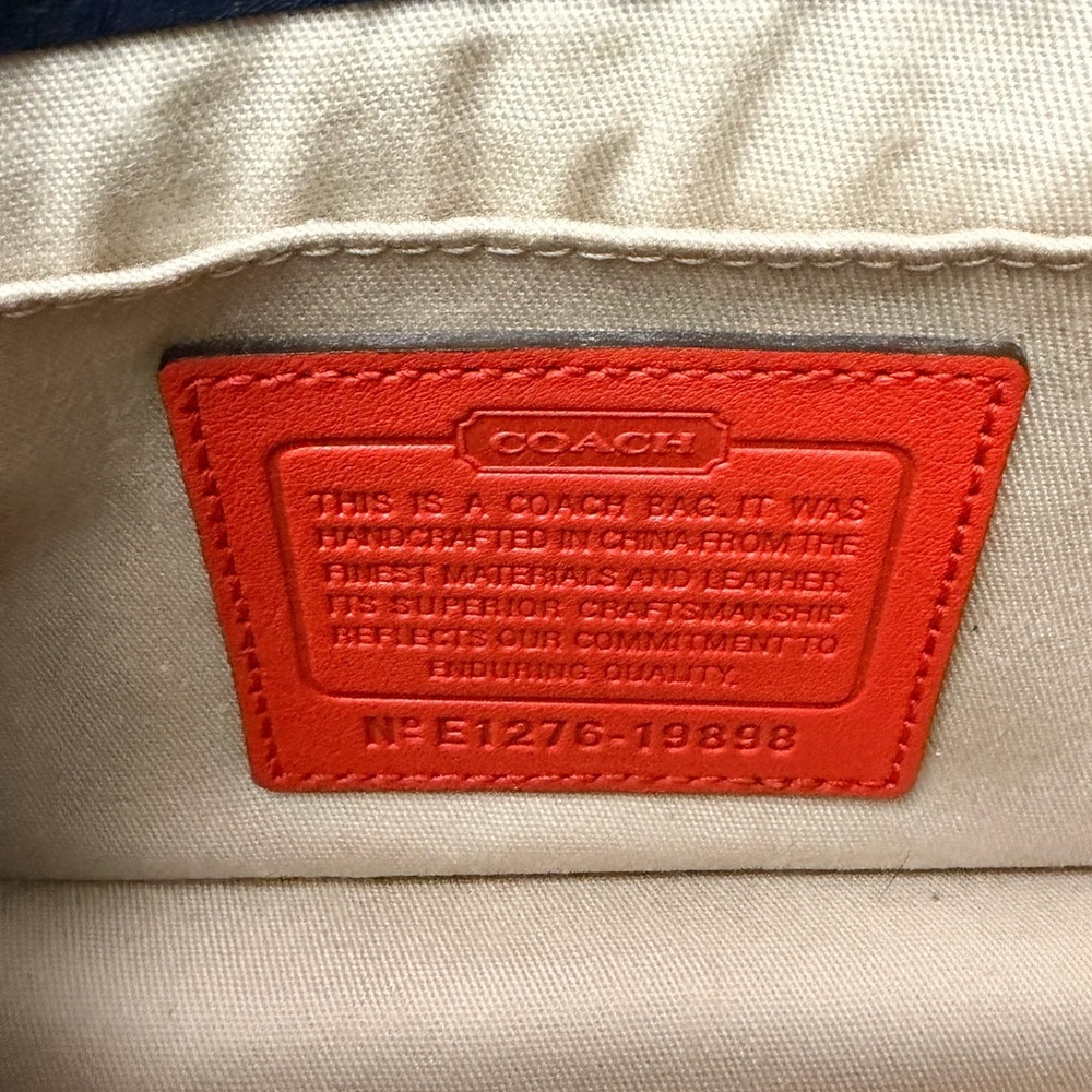Coach Color Block Navy & Red Leather Turnlock Crossbody Style 19898 - Picture 7 of 15
